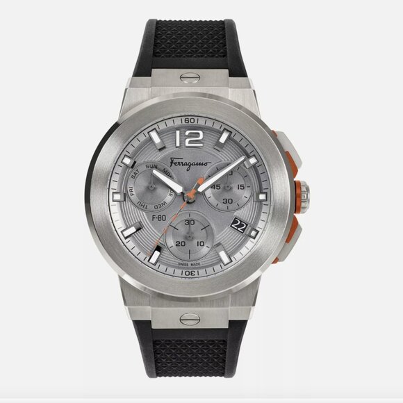 Ferragamo 44mm Professional Men's Black Strap Watch